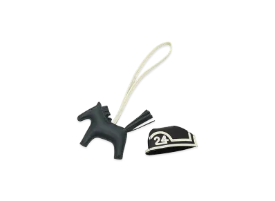 Hermes Rodeo Robeo 24 PM Agneau Milo Bag Charm Mangrove Craie Noir "Mangrove/Craie/Noir"