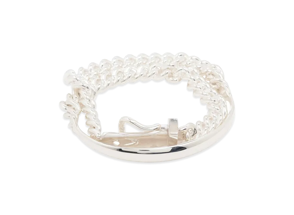 Hermes Boucle Sellier Inflexible Double Tour PM Bracelet "Silver"