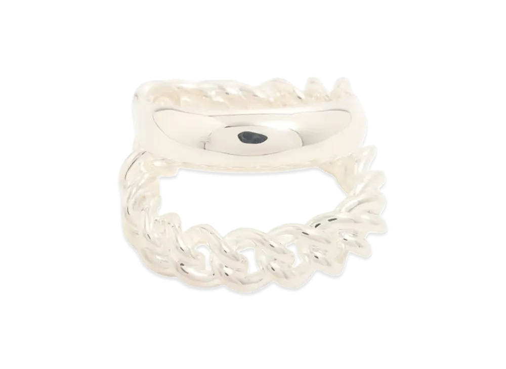 Hermes Boucle Sellier Inflexible Ring "Silver"