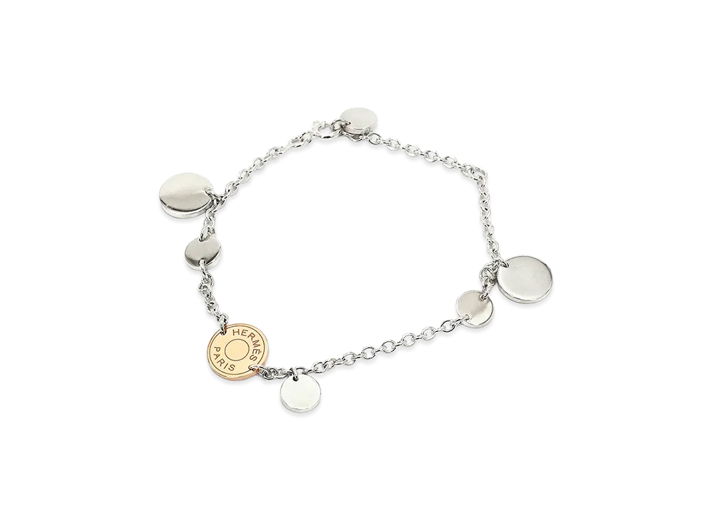 Hermes Women's Confettis Bracelet 18cm "Silver/Pink Gold"