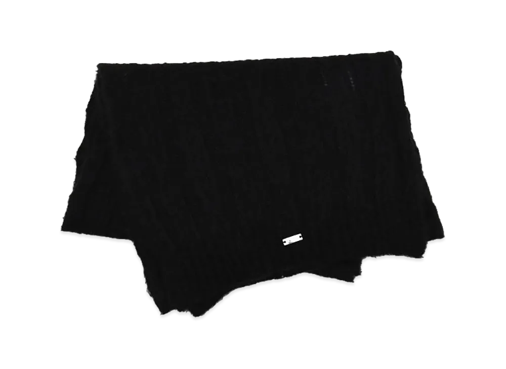 Herno Women's Resort Cable Knit Scarf "Black"