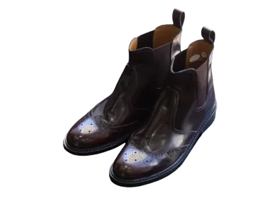 HARUTA x APOCRYPHA. #705 Platform Semibrogue Boots Cowhide Leather "Brown"