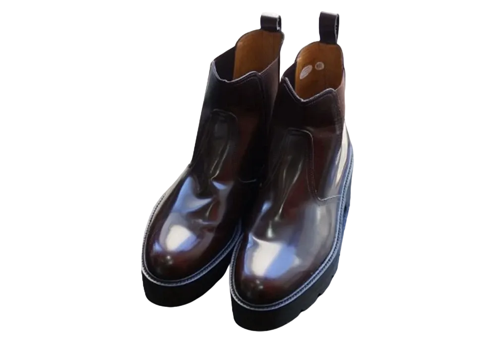 HARUTA x APOCRYPHA. #704 Platform Chelsea Boots Cowhide Leather "Brown"