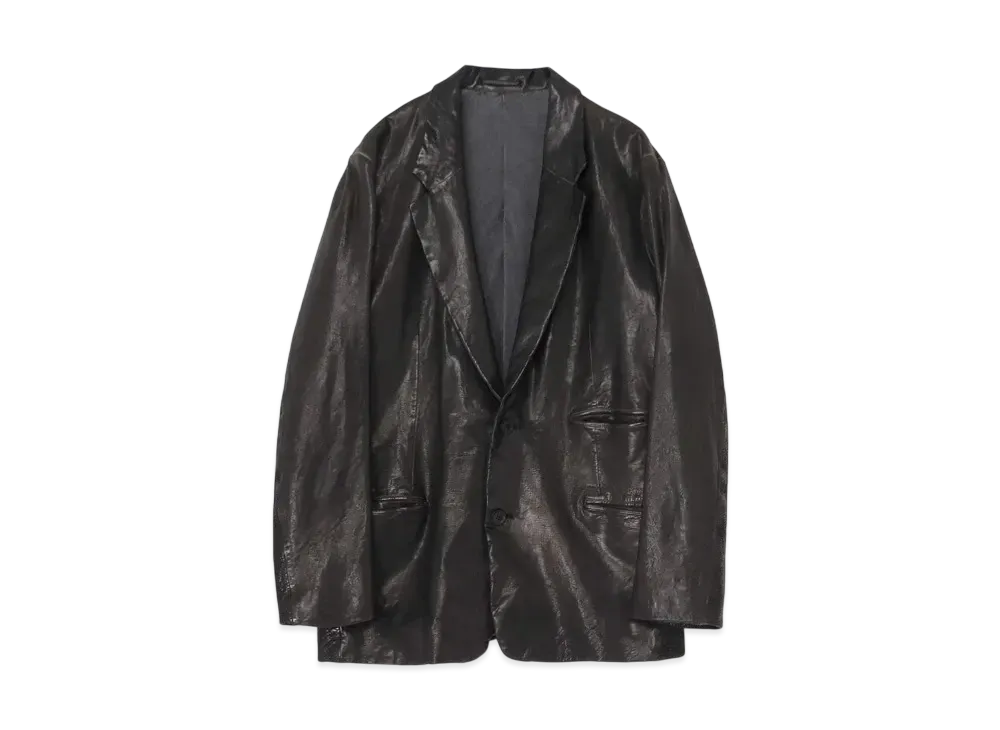 Yohji Yamamoto POUR HOMME Garment Dyed Japan Steer 2BS Piping Jacket "Black" HS-J97-700-1S24
