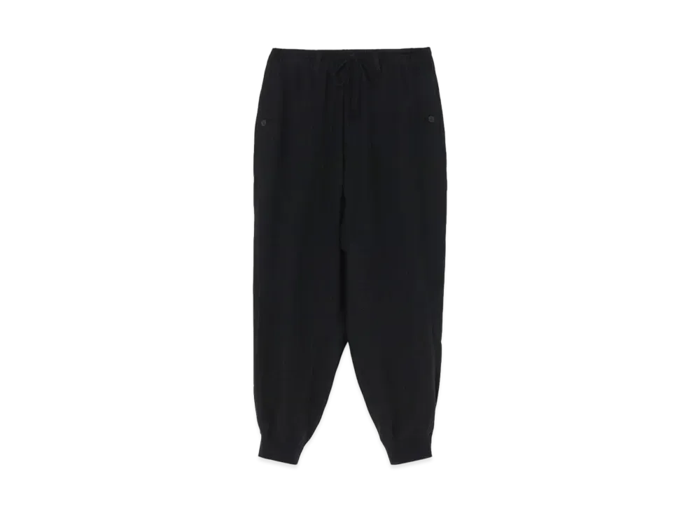 Yohji Yamamoto POUR HOMME L Veil Lawn R-ribbed Hem Pants "Black" HS-P20-319-1S24