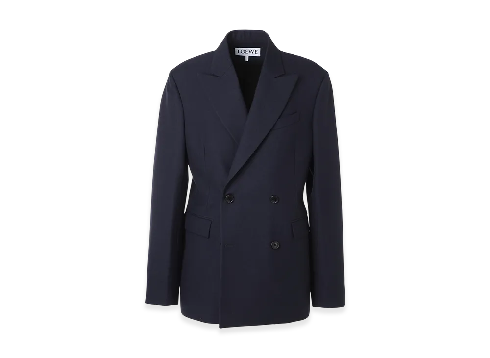 LOEWE Men's Double-Breasted Jacket "Navy Melange"