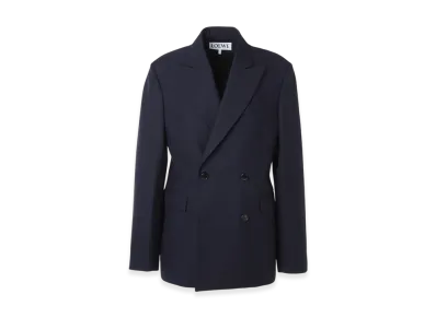 LOEWE Men's Double-Breasted Jacket "Navy Melange"