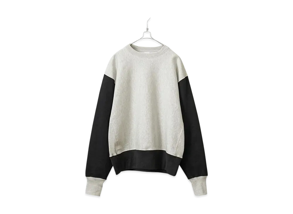 Healthknit Rocker Weight Crew Neck Sweatshirt "H.Gray/Ink Black"