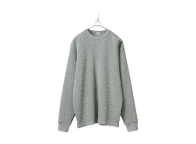 Healthknit Super Heavy Waffle Crew Neck Long Sleeve T-Shirt "Heather Gray"