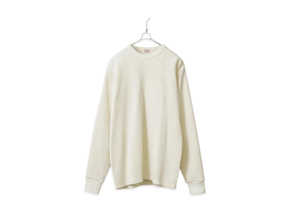 Healthknit Super Heavy Waffle Crew Neck Long Sleeve T-Shirt "Off"