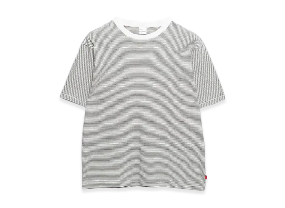 Healthknit Narrow Border Crew Neck Short Sleeve T-Shirt "Natural Black"