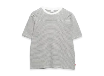 Healthknit Narrow Border Crew Neck Short Sleeve T-Shirt "Natural Black"