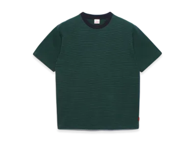 Healthknit Narrow Border Crew Neck Short Sleeve T-Shirt "Navy Green"
