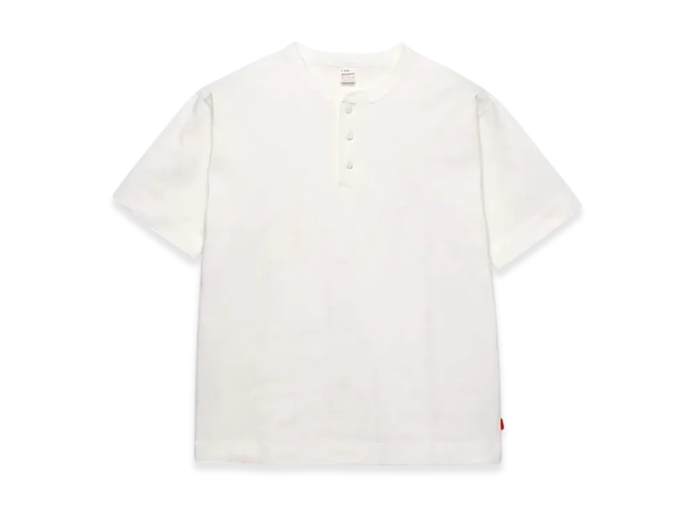Healthknit Maxweight Henley Short Sleeve T-Shirt "White"