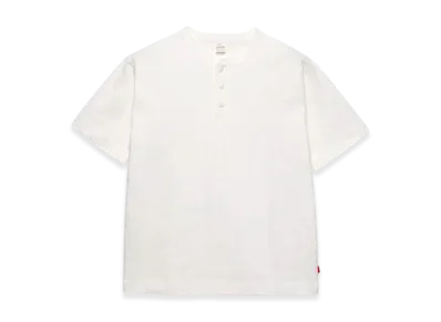 Healthknit Maxweight Henley Short Sleeve T-Shirt "White"