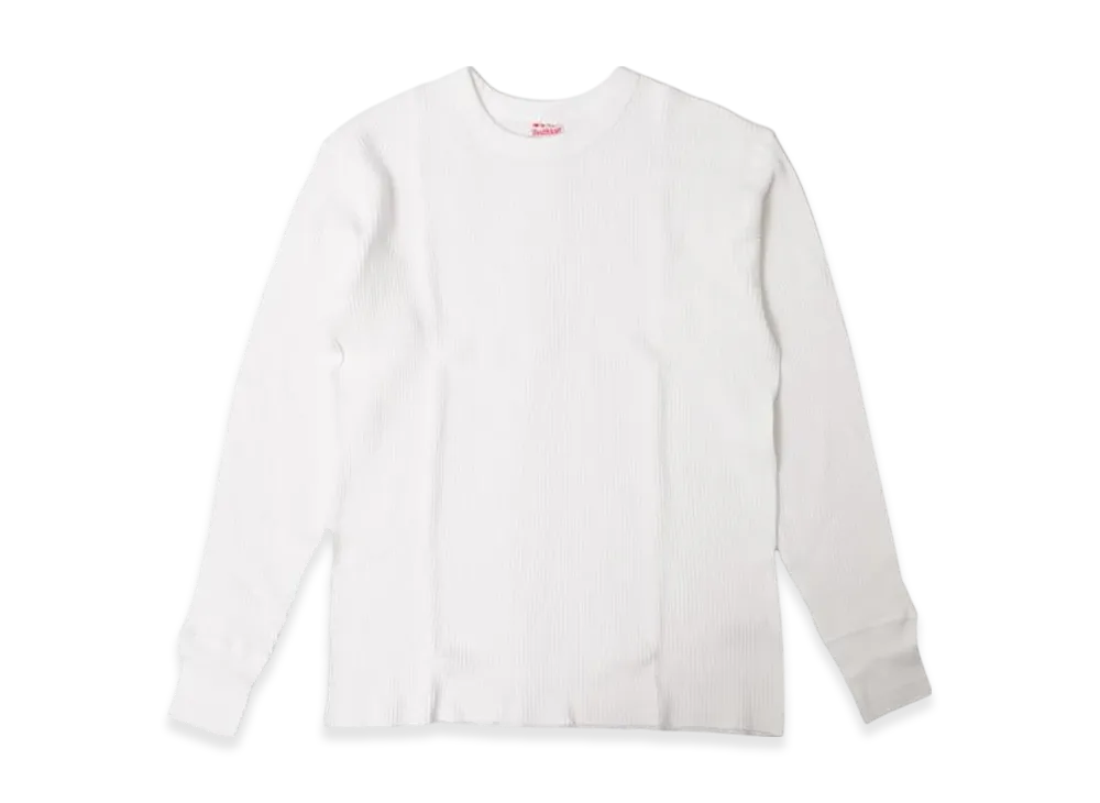 Healthknit Thermal King Crew Neck Long Sleeve T-Shirt "Off White"