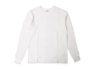Healthknit Thermal King Crew Neck Long Sleeve T-Shirt "Off White"