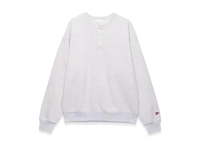 Healthknit Classic Sweat Henley Neck Long Sleeve "Ash Gray"