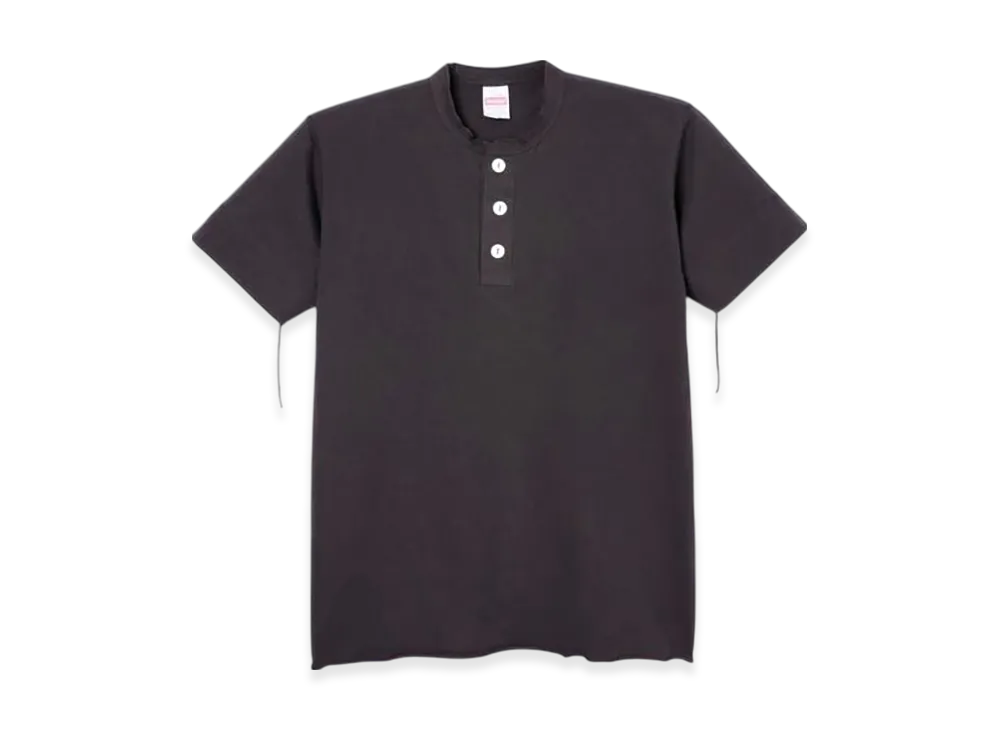 Healthknit Henley Short Sleeve T-Shirt "Charcoal"