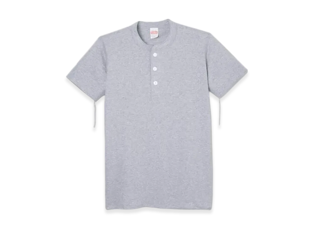 Healthknit Henley Short Sleeve T-Shirt "Heather Gray"