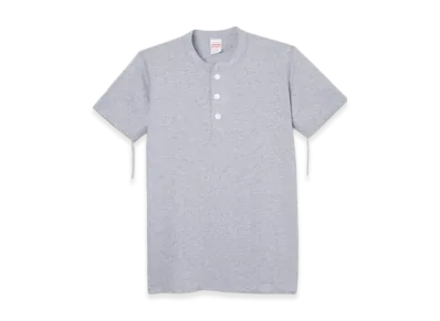 Healthknit Henley Short Sleeve T-Shirt "Heather Gray"