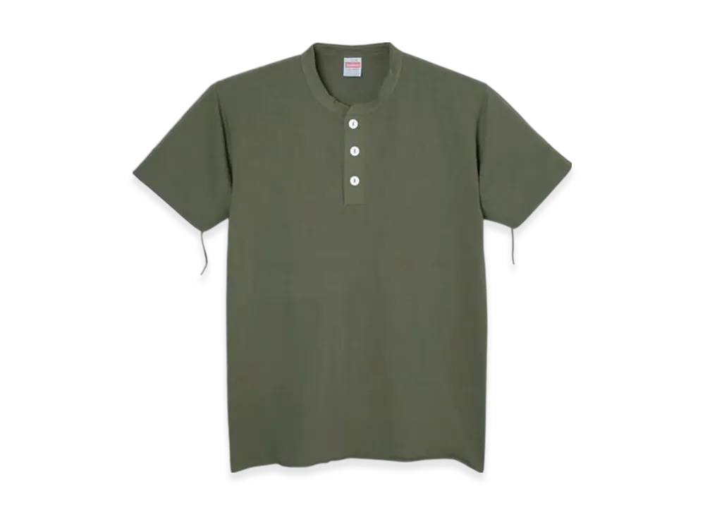 Healthknit Henley Short Sleeve T-Shirt "Olive"