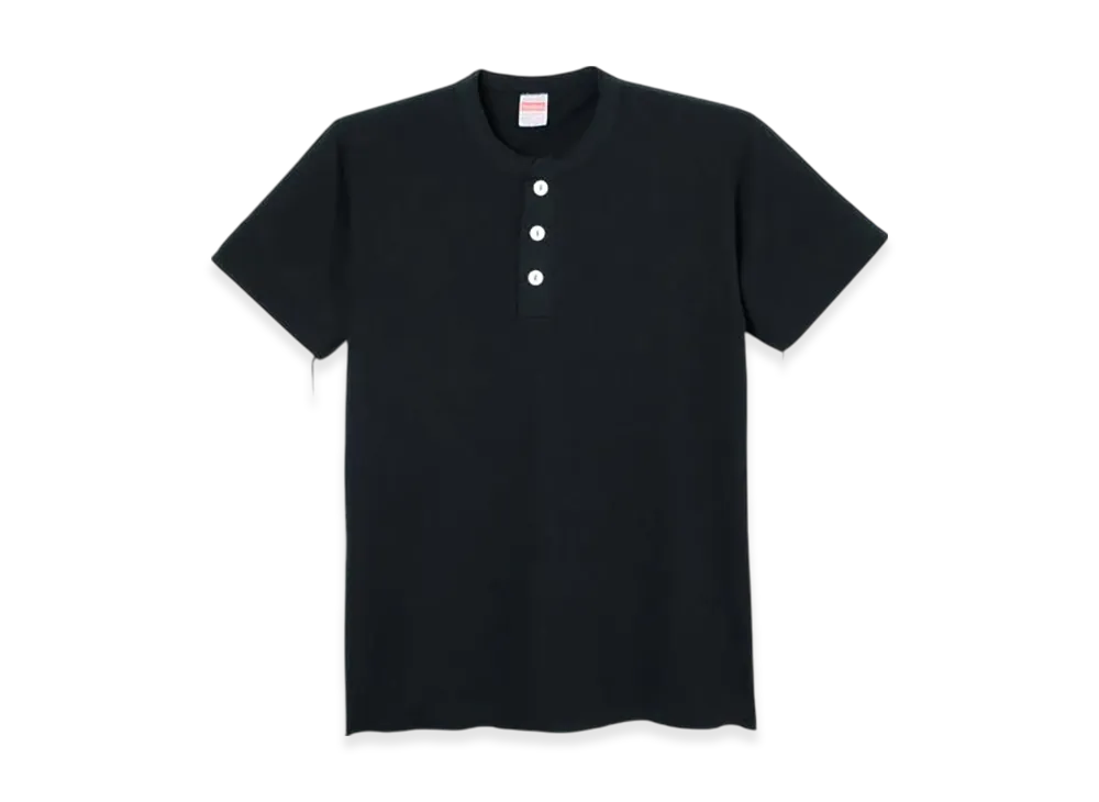 Healthknit Henley Short Sleeve T-Shirt "Black"