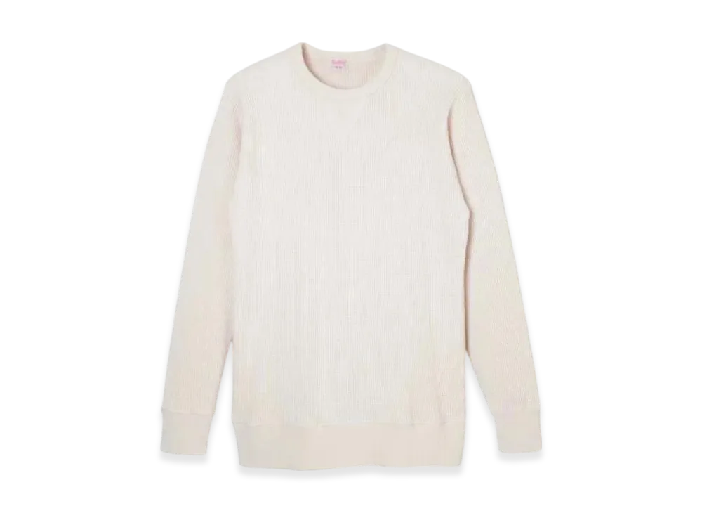 Healthknit Super Heavy Waffle Sweatshirt Long Sleeve T-Shirt "Off White"