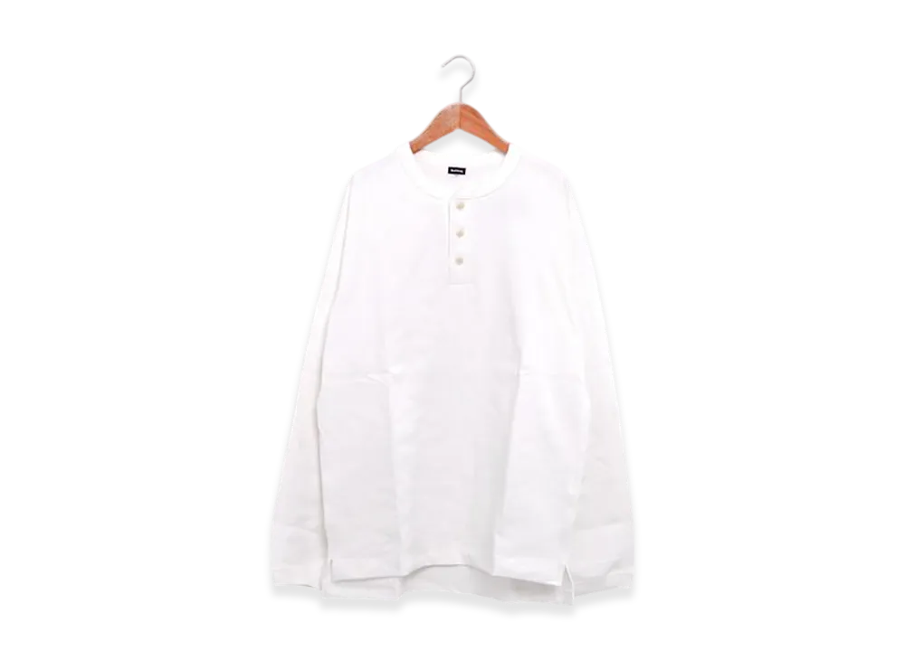 Healthknit Black Label Henley Neck Long Sleeve "White"