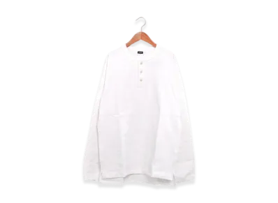 Healthknit Black Label Henley Neck Long Sleeve "White"