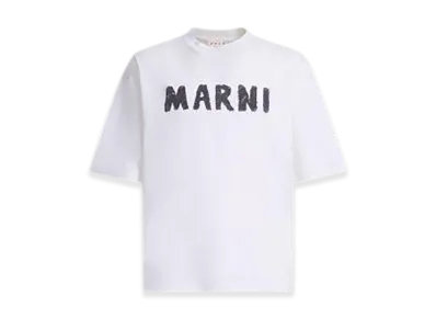 MARNI Organic Cotton T-Shirt with MARNI Logo "White"