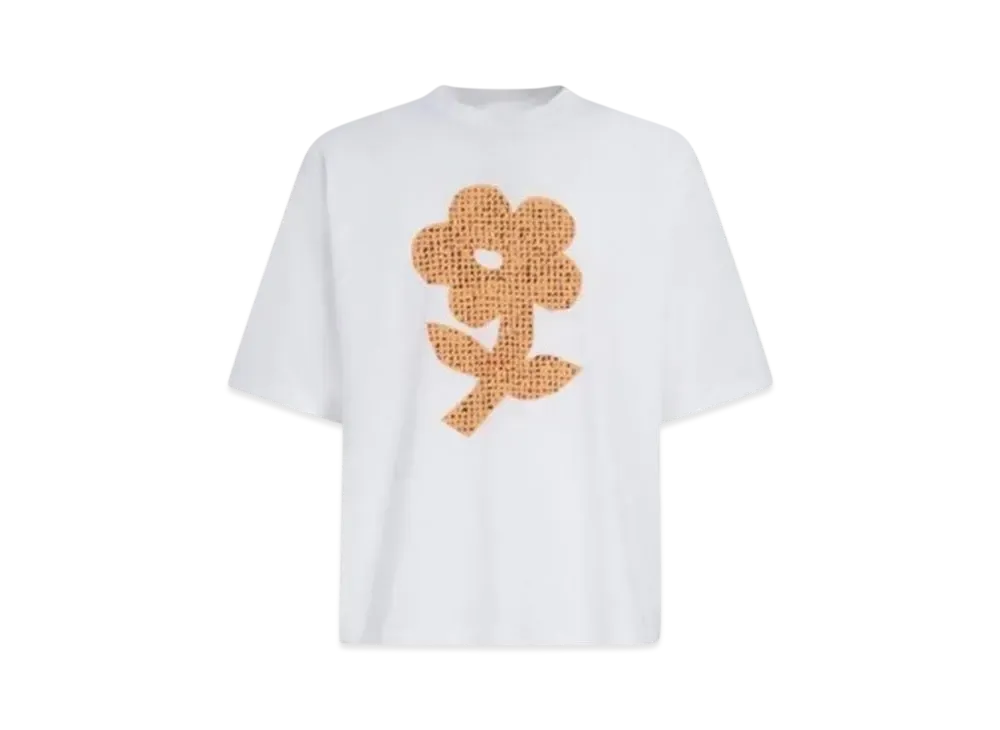 Marni Wordsearch Flower Print Of Organic Cotton T-Shirt "White"