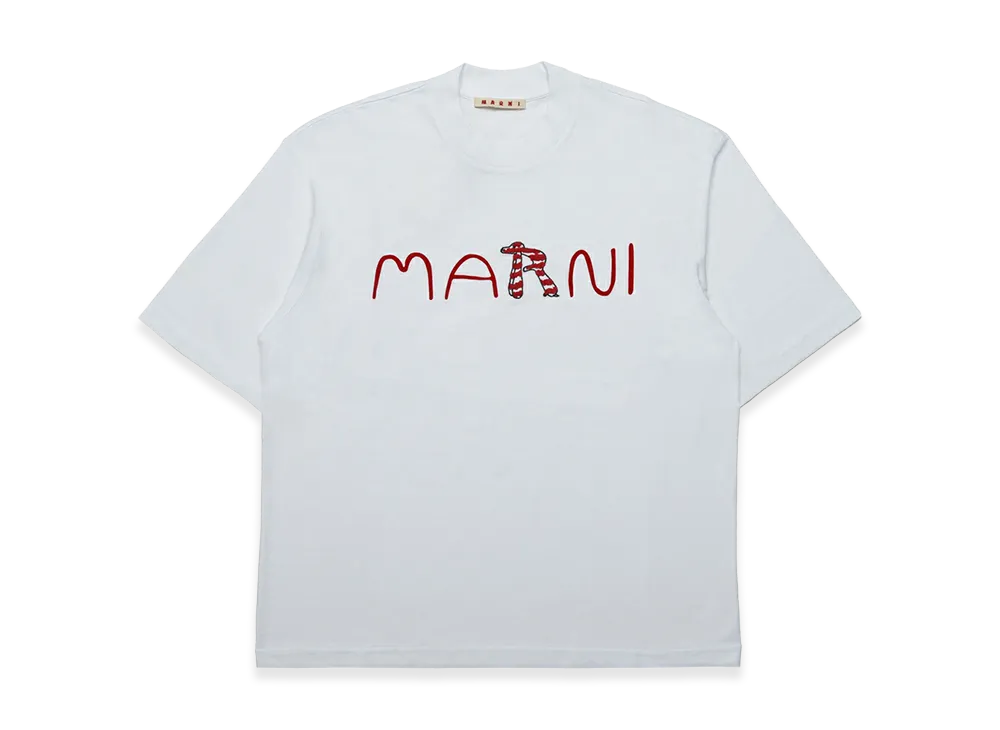 MARNI Logo Printed Crewneck T-Shirt "White"
