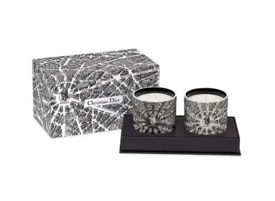 Dior Set of Two Scented Mini Candles: Baies de Rose Bergamote and Orange Mandarine Plan de Paris ""