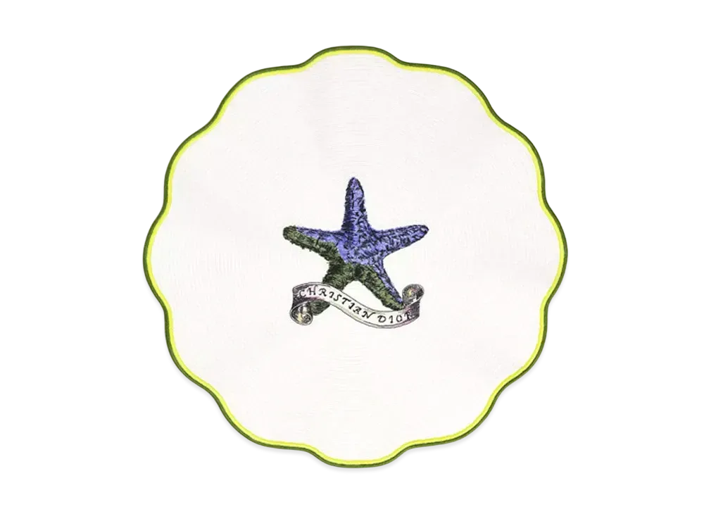 Dior Placemat Cotton Embroidered with Dior Cabinet de la Mer Motif "Multicolor"