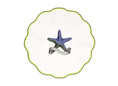 Dior Placemat Cotton Embroidered with Dior Cabinet de la Mer Motif "Multicolor"