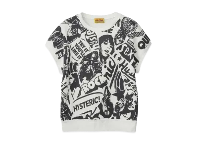 HYSTERIC GLAMOUR Punk Collage Sweat "White"