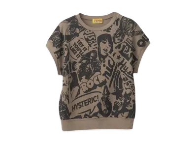HYSTERIC GLAMOUR Punk Collage Sweat "Khaki"