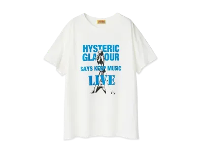 HYSTERIC GLAMOUR Keep Music Over Size Tee "White"