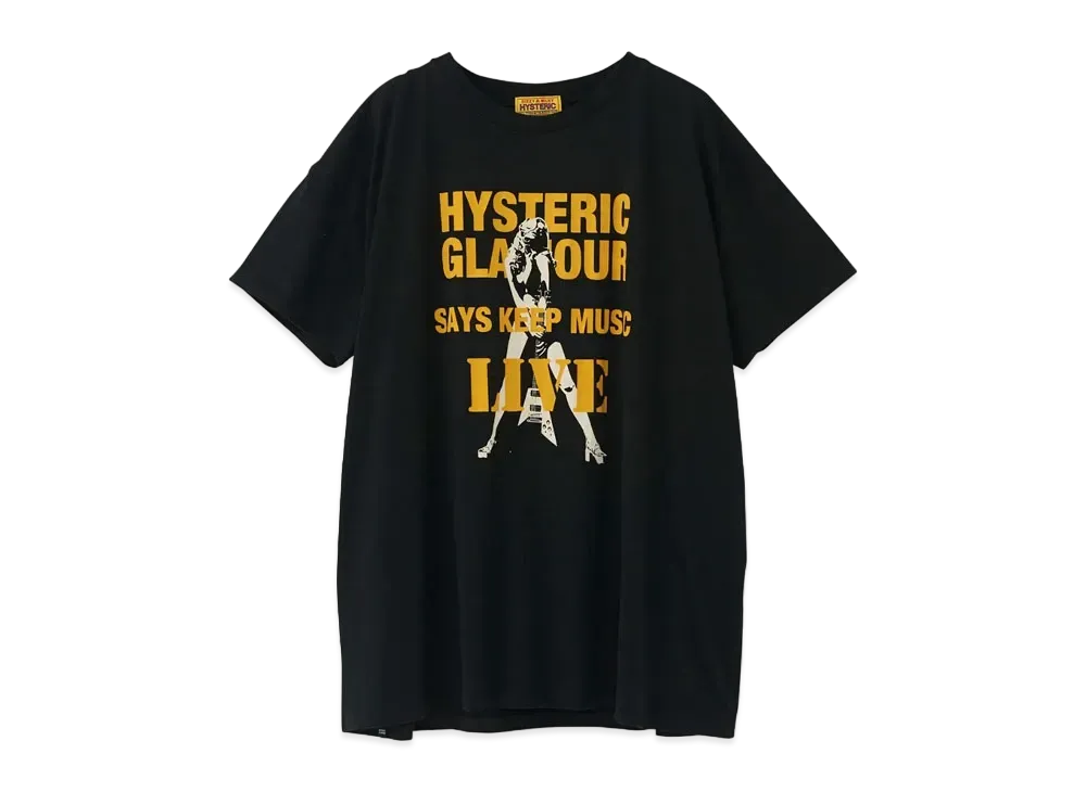 HYSTERIC GLAMOUR Keep Music Over Size Tee "Black"
