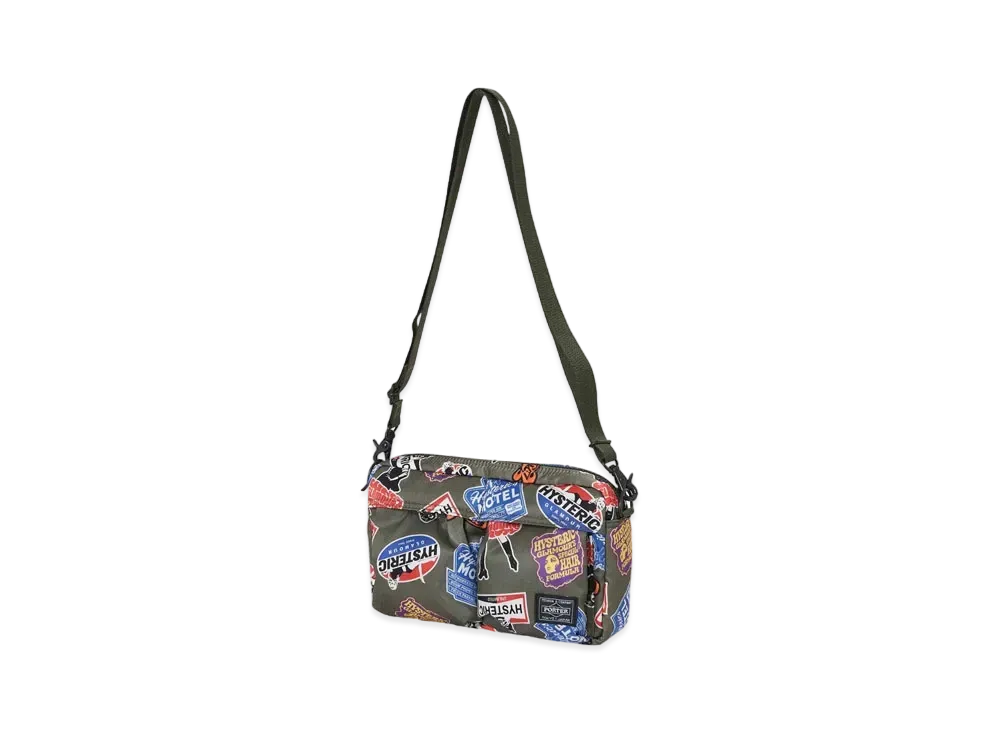 HYSTERIC GLAMOUR x PORTER Classic Stickers Pattern Shoulder Bag "Khaki"
