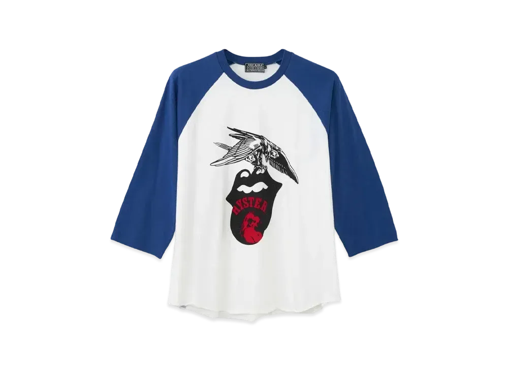 HYSTERIC GLAMOUR x THE ROLLING STONES STONES 1975 Three-quarter Sleeve Tee "Blue"