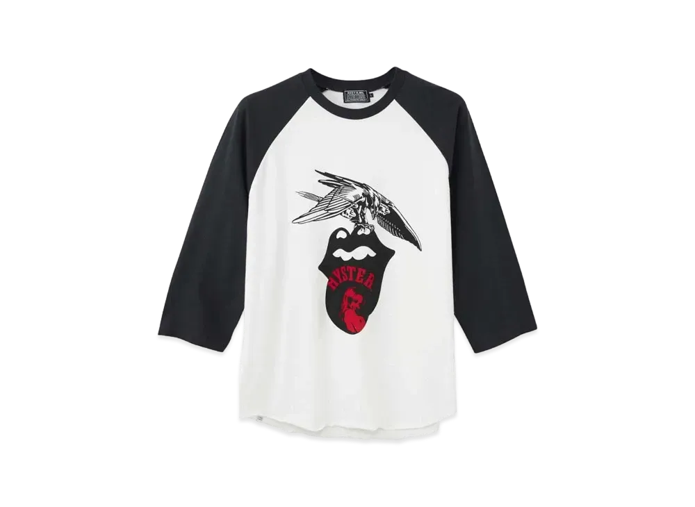 HYSTERIC GLAMOUR x THE ROLLING STONES STONES 1975 Three-quarter Sleeve Tee "Black"