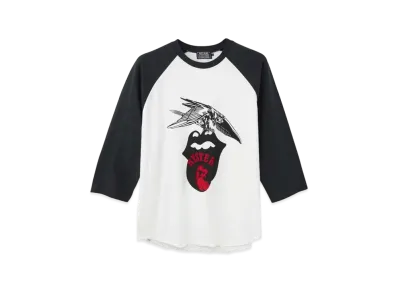 HYSTERIC GLAMOUR x THE ROLLING STONES STONES 1975 Three-quarter Sleeve Tee "Black"