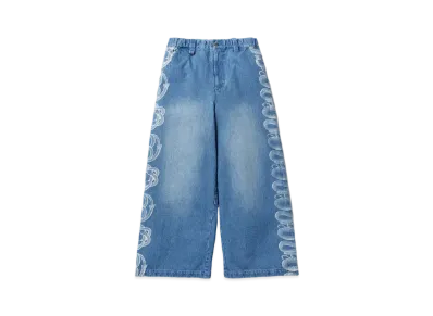 HYSTERIC GLAMOUR x genzai Snake Baggy Denim Pants "Blue"