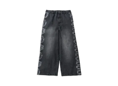 HYSTERIC GLAMOUR x genzai Snake Baggy Denim Pants "Black"