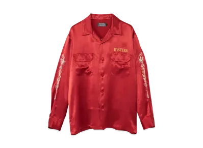 HYSTERIC GLAMOUR Black Panther Embroidery Souvenir Shirt "Red"