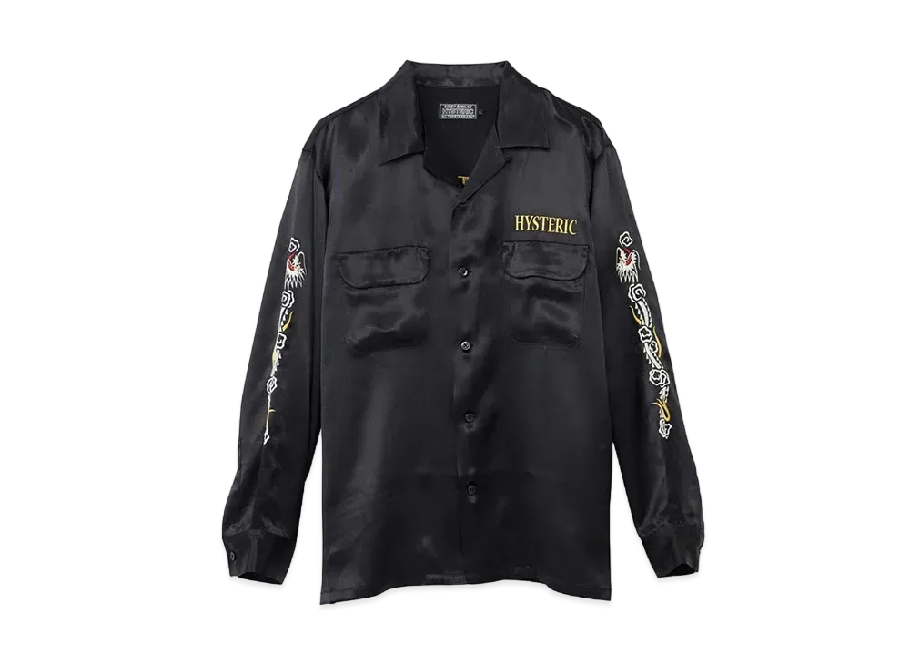 HYSTERIC GLAMOUR Black Panther Embroidery Souvenir Shirt "Black"