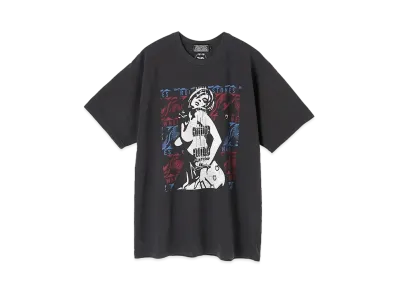 HYSTERIC GLAMOUR x THE ROLLING STONES Guitar Girl W Wheels Tee "Charcoal"