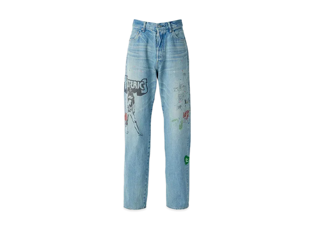 HYSTERIC GLAMOUR x SKOLOCT Denim Straight Pants "Blue"